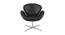 Brown Lounge Chair (Black, Leatherette Finish) by Urban Ladder - Front View Design 1 - 412621