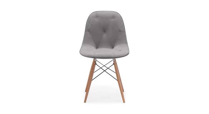 Gerardine Dining Chair (Light Grey, Velvet Finish) by Urban Ladder - Front View Design 1 - 412710