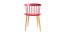 Ewing Dining Chair (Red, Plastic & Brown Wooden Finish) by Urban Ladder - Front View Design 1 - 412716
