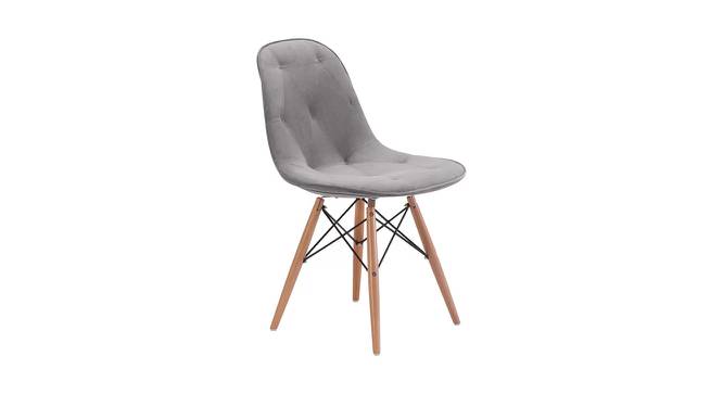 Gerardine Dining Chair (Light Grey, Velvet Finish) by Urban Ladder - Cross View Design 1 - 412726