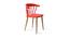 Ewing Dining Chair (Red, Plastic & Brown Wooden Finish) by Urban Ladder - Cross View Design 1 - 412732