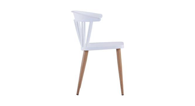 Ewing Dining Chair (White, Plastic & Brown Wooden Finish) by Urban Ladder - Cross View Design 1 - 412733