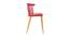 Ewing Dining Chair (Red, Plastic & Brown Wooden Finish) by Urban Ladder - Design 1 Side View - 412748