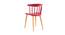 Ewing Dining Chair (Red, Plastic & Brown Wooden Finish) by Urban Ladder - Rear View Design 1 - 412762