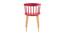 Ewing Dining Chair (Red, Plastic & Brown Wooden Finish) by Urban Ladder - Design 1 Close View - 412771