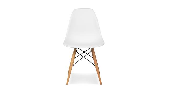 Kingern Dining Chair (White, Plastic & Wooden Finish) by Urban Ladder - Front View Design 1 - 412875