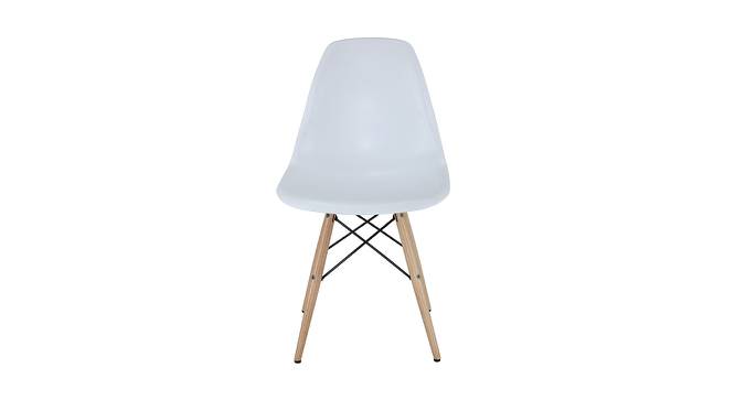 Kinfer Dining Chair (White, Plastic & Wooden Finish) by Urban Ladder - Front View Design 1 - 412876