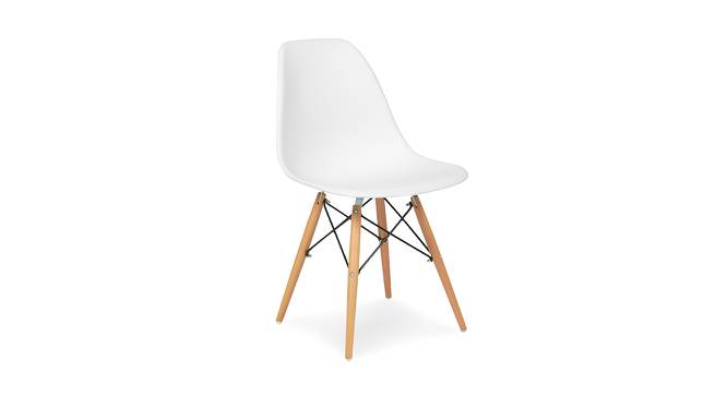 Kingern Dining Chair (White, Plastic & Wooden Finish) by Urban Ladder - Cross View Design 1 - 412889