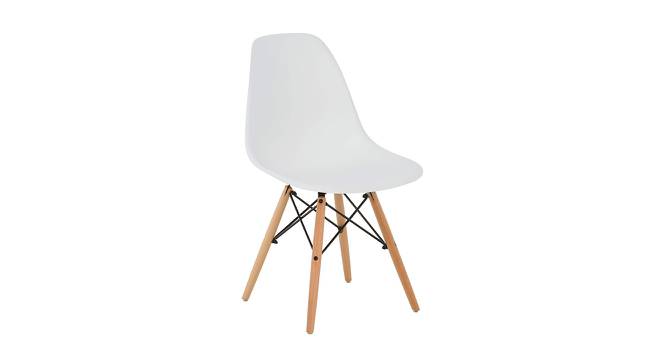 Kinfer Dining Chair (White, Plastic & Wooden Finish) by Urban Ladder - Cross View Design 1 - 412890