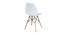 Kinfer Dining Chair (White, Plastic & Wooden Finish) by Urban Ladder - Design 1 Side View - 412904
