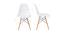 Kinfer Dining Chair (White, Plastic & Wooden Finish) by Urban Ladder - Rear View Design 1 - 412918