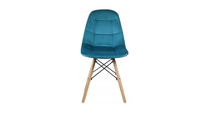 Mylene Dining Chair (Turquoise Blue, Velvet Finish) by Urban Ladder - Front View Design 1 - 412965