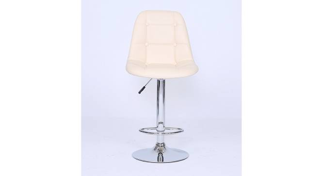 Lindall Barstool (Cream, Metal & Leatherette Finish) by Urban Ladder - Front View Design 1 - 412973