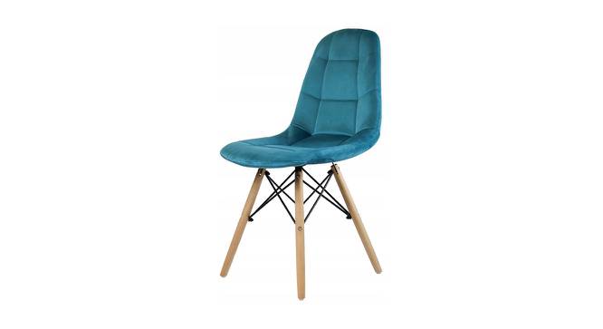 Mylene Dining Chair (Turquoise Blue, Velvet Finish) by Urban Ladder - Cross View Design 1 - 412981