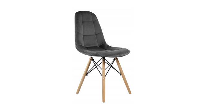 Mylene Dining Chair (Dark Grey, Velvet Finish) by Urban Ladder - Cross View Design 1 - 412983