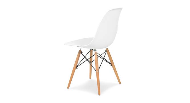 Kingman Dining Chair (White, Plastic & Wooden Finish) by Urban Ladder - Cross View Design 1 - 412985