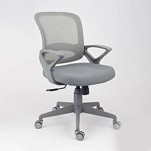 Rolling Chair Design Shirleen Swivel Fabric Study Chair in Grey Colour