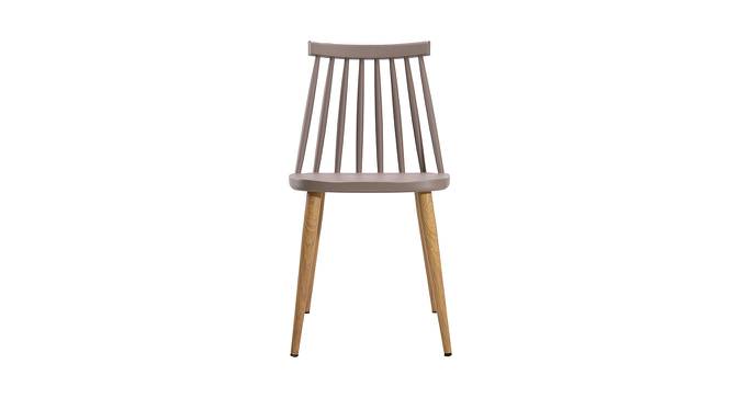 Snowden Dining Chair (Grey, Plastic & Brown Wooden Finish) by Urban Ladder - Front View Design 1 - 413072