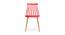 Snowden Dining Chair (Red, Plastic & Brown Wooden Finish) by Urban Ladder - Front View Design 1 - 413073