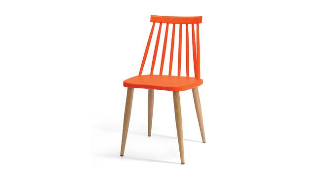 Snowden Dining Chair (Orange, Plastic & Brown Wooden Finish) by Urban Ladder - Cross View Design 1 - 413088
