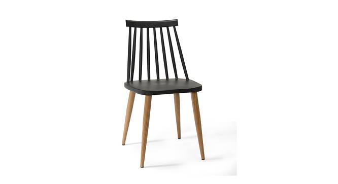 Snowden Dining Chair (Black, Plastic & Brown Wooden Finish) by Urban Ladder - Cross View Design 1 - 413090
