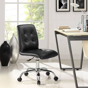 Rolling Chair Design Willfredo Swivel Leatherette Study Chair in Black Colour