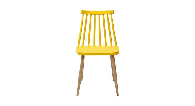 Snowden Dining Chair (Yellow, Plastic & Brown Wooden Finish) by Urban Ladder - Front View Design 1 - 413170