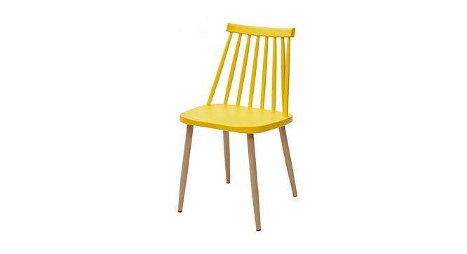 Snowden Dining Chair (Yellow, Plastic & Brown Wooden Finish) by Urban Ladder - Cross View Design 1 - 413184