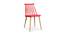 Snowden Dining Chair (Red, Plastic & Brown Wooden Finish) by Urban Ladder - Cross View Design 1 - 413185