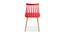 Snowden Dining Chair (Red, Plastic & Brown Wooden Finish) by Urban Ladder - Rear View Design 1 - 413209