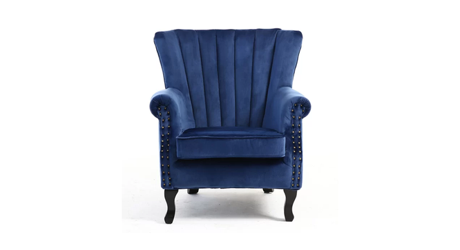 Diana Lounge Chair (Navy Blue, Texture Finish) by Urban Ladder - Front View Design 1 - 413260