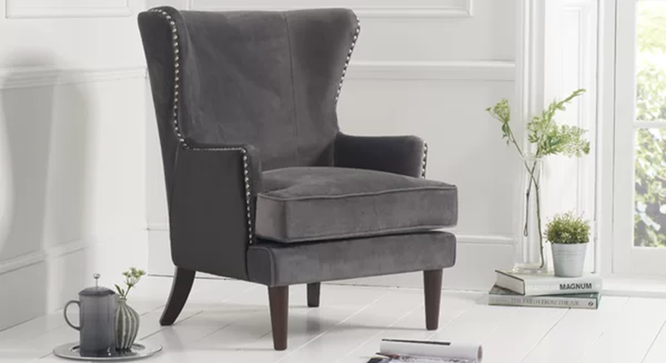 Diem Lounge Chair (Grey, Texture Finish) by Urban Ladder - Front View Design 1 - 413263