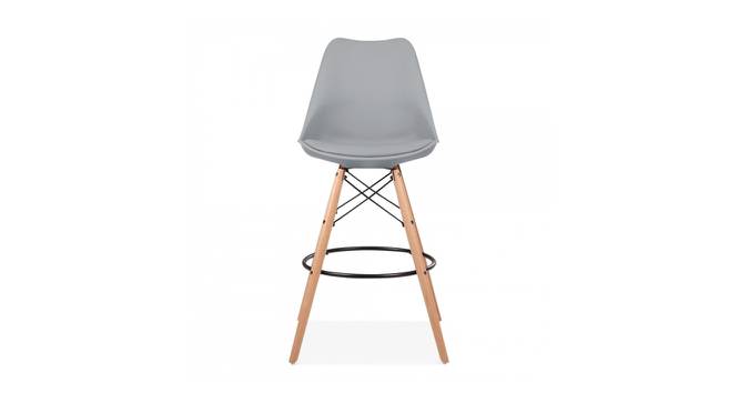 Jonny Barstool (Grey, Plastic & Solid Wooden Finish Finish) by Urban Ladder - Front View Design 1 - 413716
