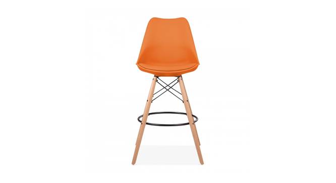Jonny Barstool (Orange, Plastic & Solid Wooden Finish Finish) by Urban Ladder - Front View Design 1 - 413717
