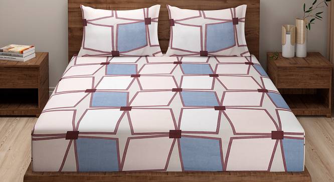 Patinkin Bedsheet Set (Peach, Regular Bedsheet Type, King Size) by Urban Ladder - Front View Design 1 - 413824