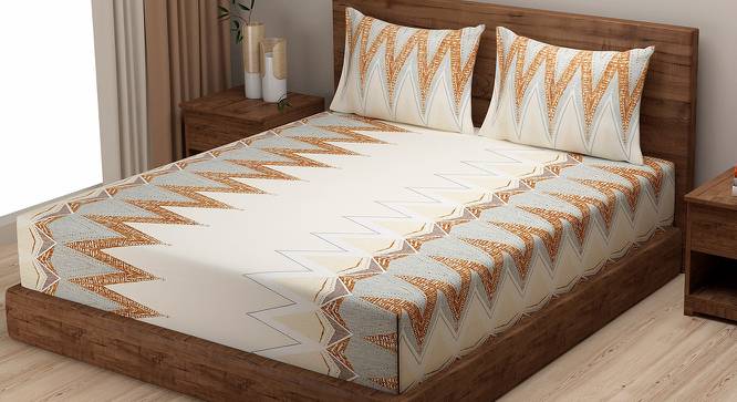 Baccarin Bedsheet Set (Beige, Regular Bedsheet Type, King Size) by Urban Ladder - Cross View Design 1 - 413832