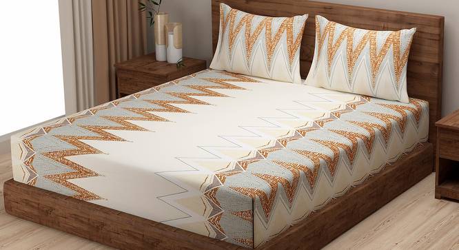 Baccarin Bedsheet Set (Beige, Fitted Bedsheet Type, Queen Size) by Urban Ladder - Cross View Design 1 - 413833
