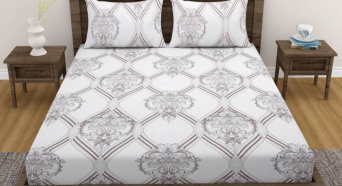 Eliot Bedsheet Set (White, Regular Bedsheet Type, Queen Size) by Urban Ladder - Front View Design 1 - 413909