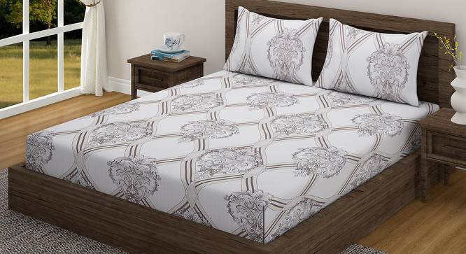Eliot Bedsheet Set (White, Regular Bedsheet Type, Queen Size) by Urban Ladder - Cross View Design 1 - 413913