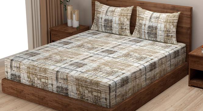 Emily Bedsheet Set (Brown, Fitted Bedsheet Type, Queen Size) by Urban Ladder - Cross View Design 1 - 413916