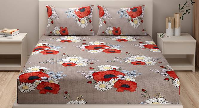 Joy Bedsheet Set (Fitted Bedsheet Type, Queen Size) by Urban Ladder - Front View Design 1 - 414015