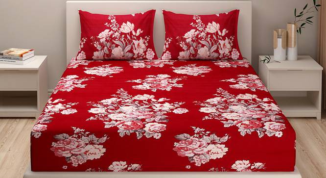 Marianne Bedsheet Set (Red, Regular Bedsheet Type, Queen Size) by Urban Ladder - Front View Design 1 - 414070