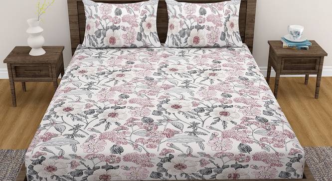 Saylor Bedsheet Set (Pink, Regular Bedsheet Type, Queen Size) by Urban Ladder - Front View Design 1 - 414116