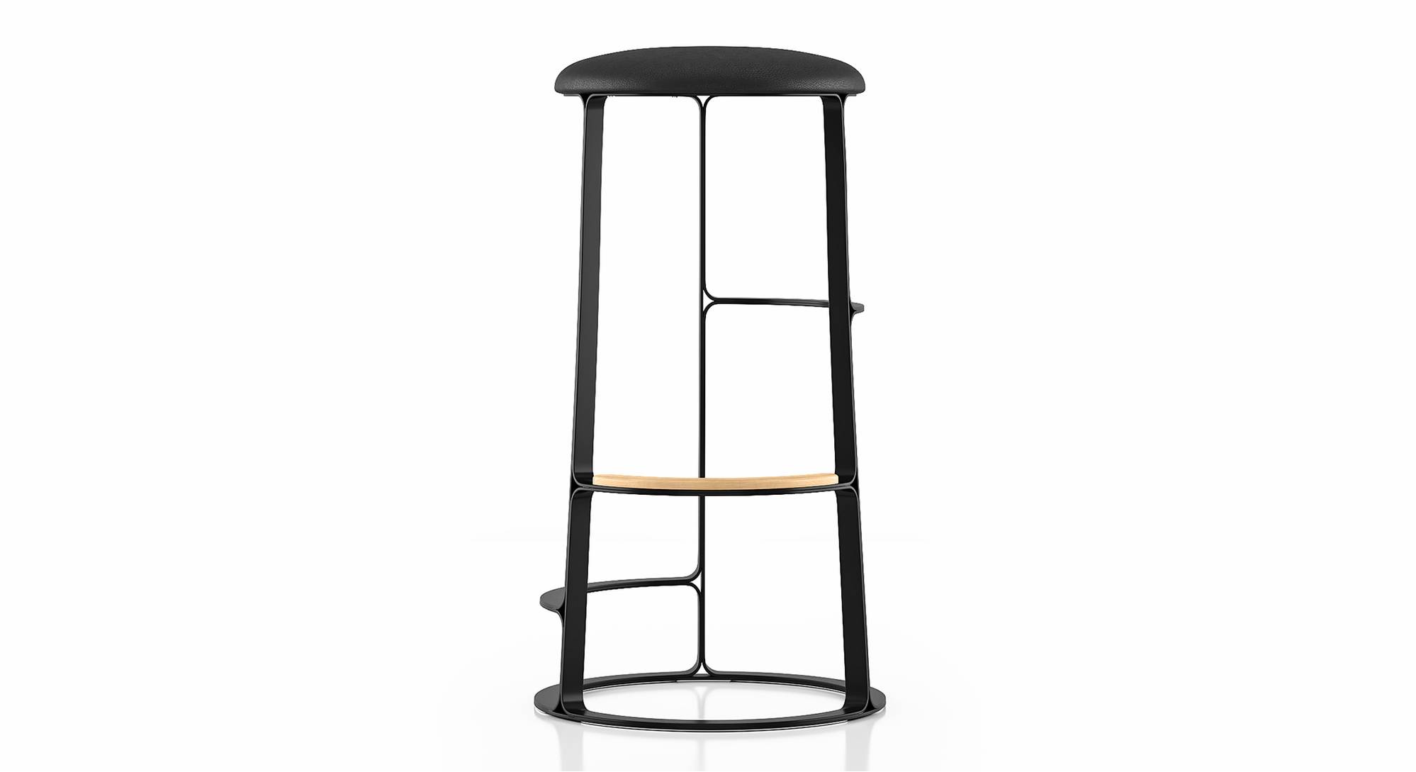 Samantha Leatherette Bar Stool in Black Urban Ladder