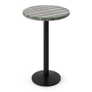 Clearance Sale Upto 80 Percent Off Design Holmes Round Synthetic Rattan Outdoor Table in Grey Colour