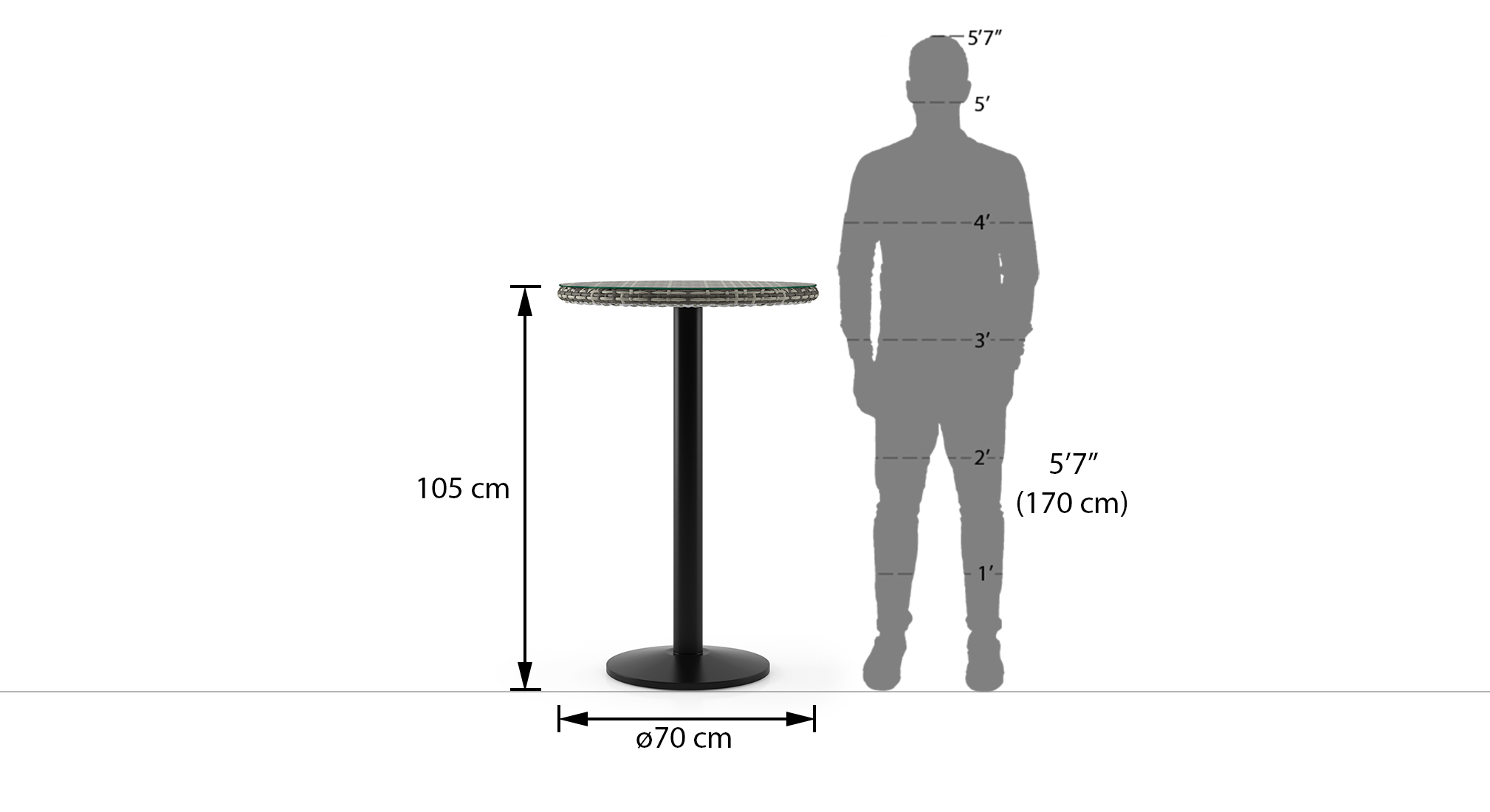 Holmes high table grey 5