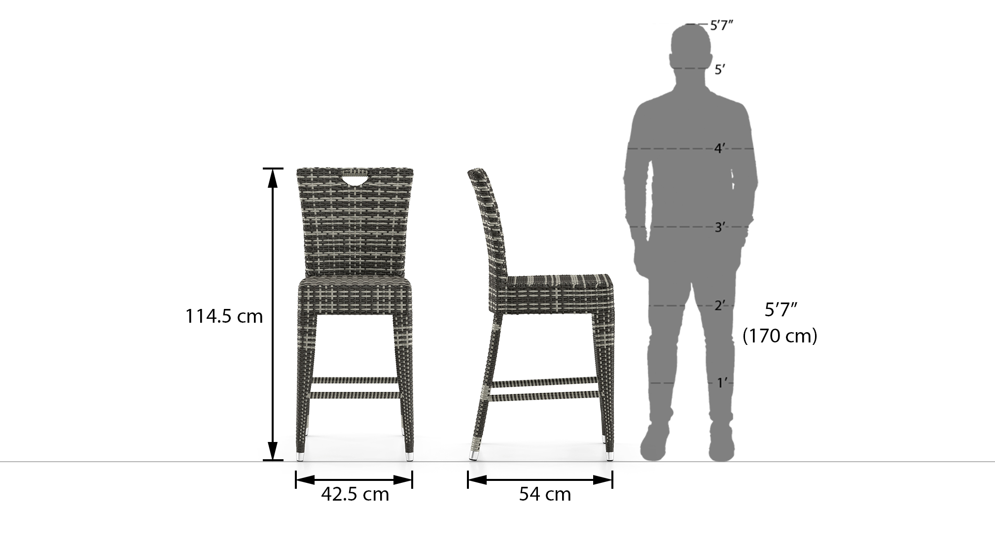 Holmes high chair set of two grey 6