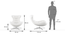 Madonna Swivel Lounge Chair (White) by Urban Ladder - Design 1 Dimension - 414299