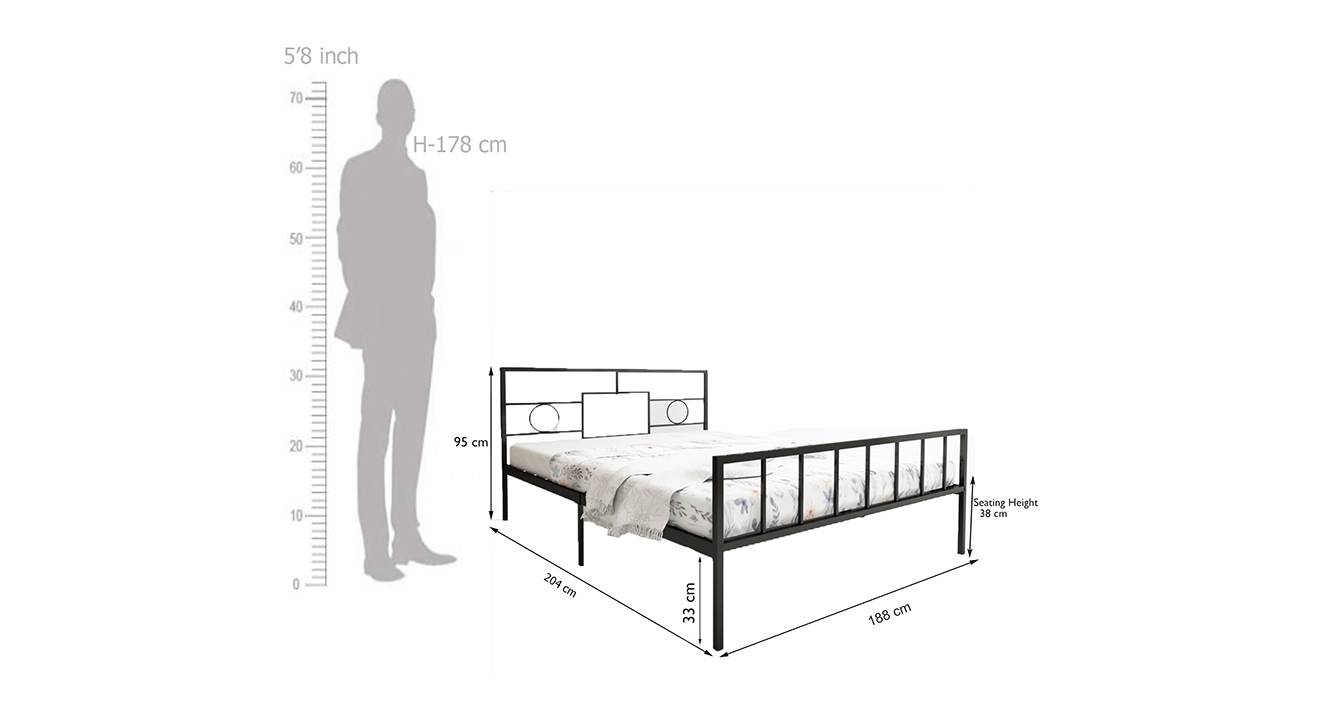Author king size bed black 6