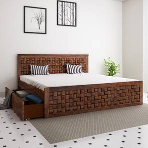 Home Edge Design Weave Storage Bed (King Bed Size, Teak)